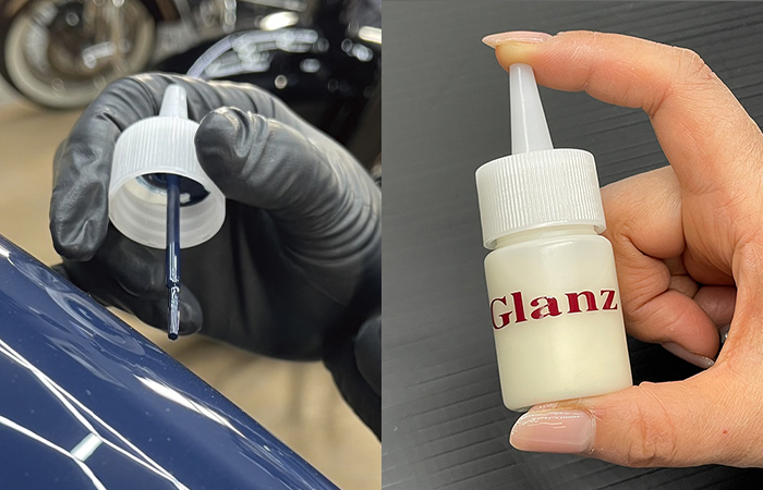 筆付きキャップで簡単に使えるGlanzタッチアップペイント